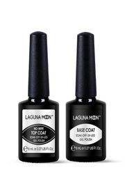 2pcs 8 ml Lagunamoon Nowipe Top Coat Base Coat Ensemble de vernis à ongles en gel dur