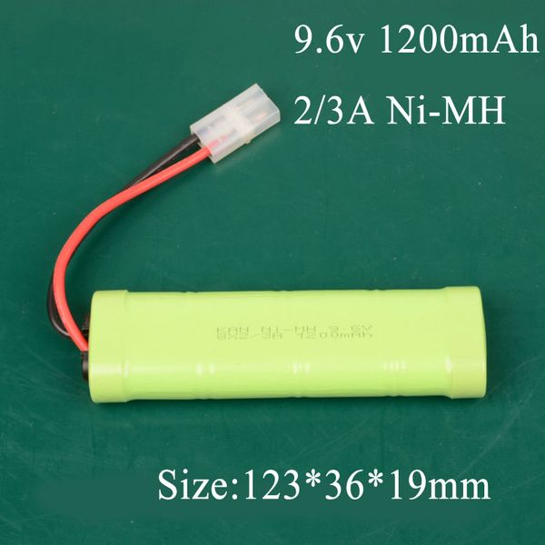 Paquete de baterías NI-MH de 9,6 v, 1200mah, 2/3A, con conector para máquina eléctrica, herramientas de taladro, anunciador electrocardiógrafo, 2 uds.