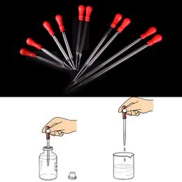 2 stks 9 cm/15 cm/20 cm duurzaam lange glazen druppel experiment medische pipet druppel overdrachtspipet met rode punt