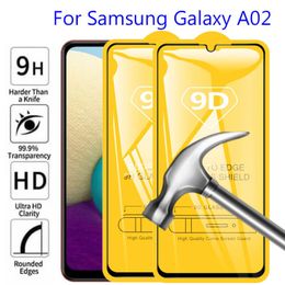 2pcs 9d Glue complète pour Samsung Galaxy A02 Protection Verre 9D Armure sur Samsun A02 A12 A13 A32 A72 A53 A 02 Glass Screen Protector