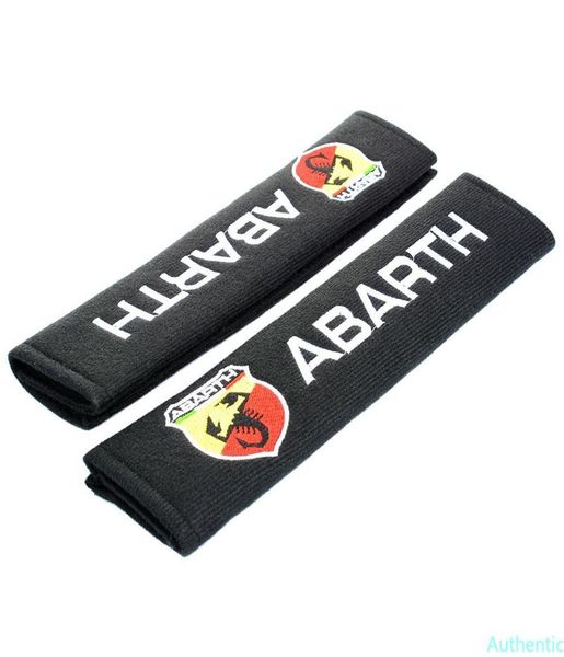 2 pièces ABARTH pur coton marque de voiture Logo ceinture d'épaule couverture de ceinture de sécurité accessoires d'intérieur de voiture pour Fiat Punto Abarth2782197