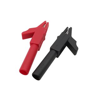 Clips de cocodrilo de 2pcs 4 mm de plástico Protective Crocodile Connector Adaptador de conector para multímetro rojo/negro/verde/azul/amarillo