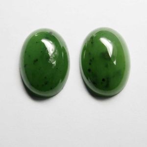 2 pièces/beaucoup ovale 18*13mm 10 carats cabochon à dos plat pierre précieuse en vrac jade vert naturel pierre de jaspe russe pour anneau H1015