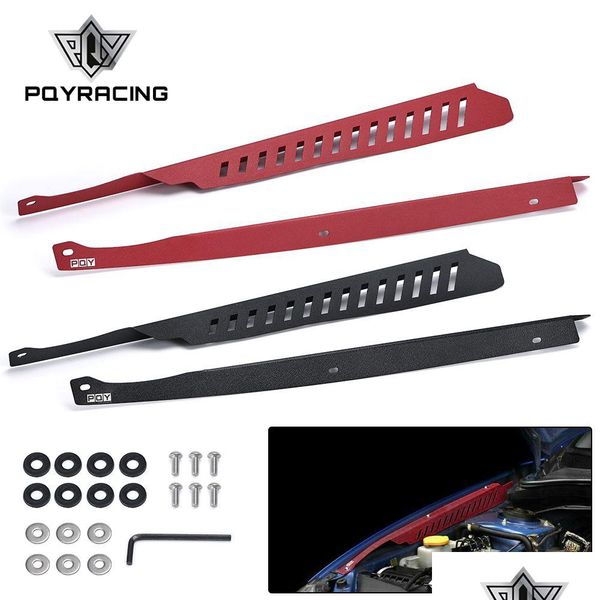 Kit De cubiertas De guardabarros izquierdo y derecho De aluminio, placa De Panel negro/rojo, compartimento del motor con Hardware para Subaru Wrx Sti -Ccr05 2008-2014, 2 uds.