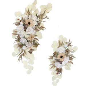 2pcs ARRIFICAL ARRIFICAL MARIAGE ARCH FLORIES AUTOMNE ARROR FLORAL ARGAGE ARRANGEMENT POURCE RETTE RETTED DÉCOR DE STYLE Cérémonie 240407