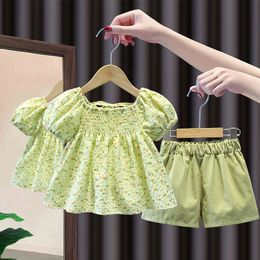 2 stuks baby meisje gesmokte jurk kinderen handgemaakte smockwerk desses met broek baby boutique kleding peuter vintage vestidos 210615