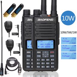 2 pièces BAOFENG BF-H6 talkie-walkie 10km 10W Radios jambon émetteur-récepteur double bande 136-174400-470MHz émetteur Radio bidirectionnelle