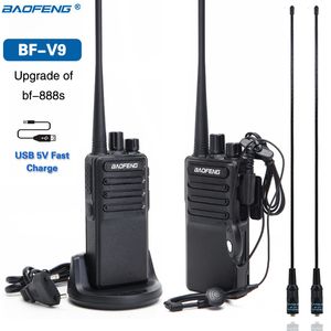 2 pièces Baofeng BF-V9 USB 5V Charge rapide bidirectionnelle 5W Portable talkie-walkie UHF 400-470MHz Ham Radio mise à niveau de BF-888S