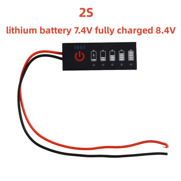 Indicateur de niveau de batterie 2PCS 18650 Capacité au lithium Mémètre 1S 2S 3S 4S 5S 6S 3,7V-255.2 V Module Lithium Battery Affichage DIY