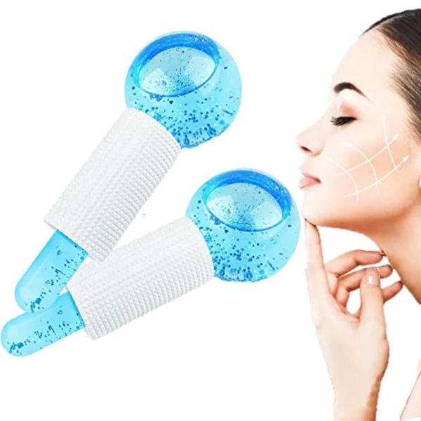 2pcs Beauty Ice Hockey Energy Beauty Crystal Ball Refroidissement glace globes Water Water pour le visage et les yeux Massage Rouleau Skin Care 240417