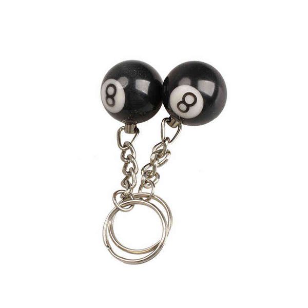 2pcs Billard Pool Keychain Snooker Table Ball Key Ring Gift Lucking No.8 Xin-Shipping AA220318