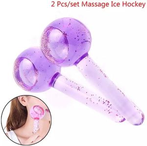 2 pièces/boîte grande beauté Hockey sur glace énergie boule de cristal Globes de refroidissement du visage vague d'eau pour le massage du visage et des yeux