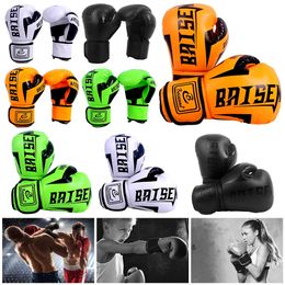 2 pièces gants de combat d'entraînement de boxe en cuir PU enfants Muay Thai Sparring poinçonnage karaté Kickboxing gant professionnel pour adulte 240112