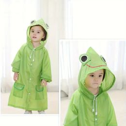 2 pièces garçons filles imperméable, veste imperméable à capuche, animaux de dessin animé, imperméable à la mode pour enfants, vélo d'extérieur enfants poncho de pluie veste à capuche