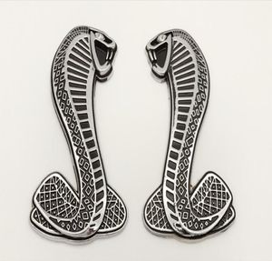 2 STUKS GLOEDNIEUWE 3D Metalen FORD MUSTANG SNAKE COBRA EMBLEMEN BADGES SVT LOGO SHELBY4110638