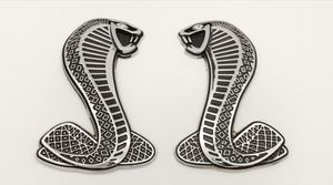 2 pièces flambant neuf 3D métal FORD MUSTANG serpent COBRA emblèmes BADGES SVT LOGO SHELBY1972073