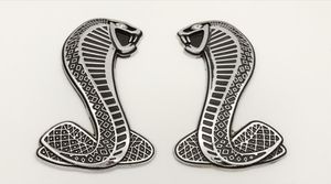 2 STUKS GLOEDNIEUWE 3D Metalen FORD MUSTANG SNAKE COBRA EMBLEMEN BADGES SVT LOGO SHELBY1972073