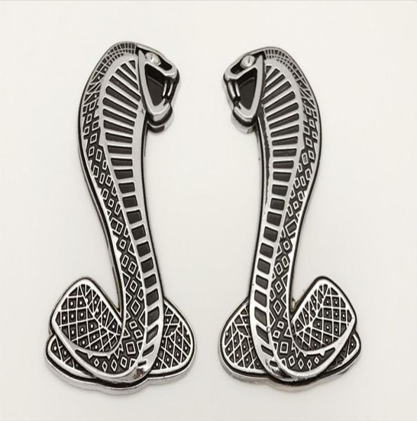 2 pièces flambant neuf 3D métal FORD MUSTANG serpent COBRA emblèmes BADGES SVT LOGO SHELBY9212703