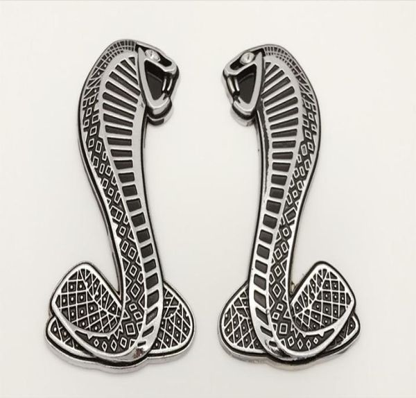 2 pièces flambant neuf 3D métal FORD MUSTANG serpent COBRA emblèmes BADGES SVT LOGO SHELBY4110638
