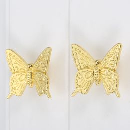 2pcs Butterfly Shape Furniture Handle Zinc Alloy Vintage Kitchen Cabinet Knobs Drawer Drawer Tirise Tirers Dessin Home Decor