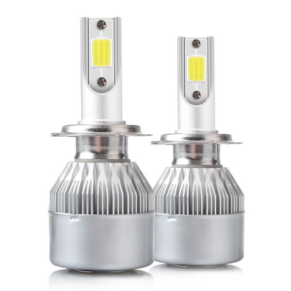 2 uds C6 72W 6000K COB faros delanteros de coche camión faros LED impermeables H4 H7 H11 9004 9005 9006 9007 lámpara antiniebla súper brillante