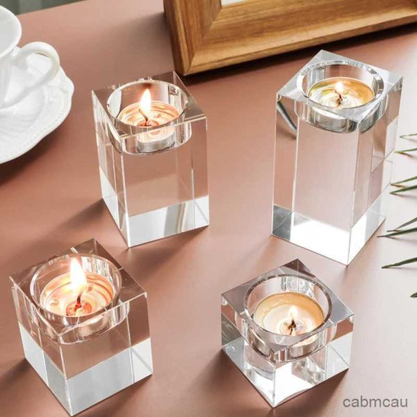 2 portavelas con luz de velas para cena, candelabro, mesa romántica para el hogar, oficina, decoración de escritorio, luz de velas de cristal, lujo europeo