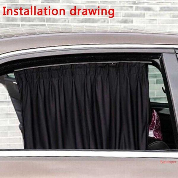 2 pièces voiture Anti-UV fenêtre latérale pare-soleil Parasol voiture fenêtre ombre rideau Auto pare-brise arrière pare-soleil universel protection de la vie privée