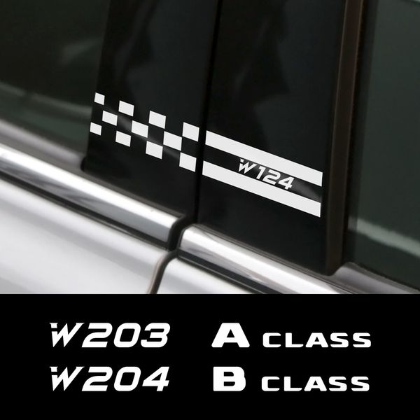 2pcs Car B Pilier Vinyl Film Autocollant Auto Auto Attachement pour Mercedes Benz W124 W203 W204 A B C E S CLASS CLA CLS SL SLC SLC