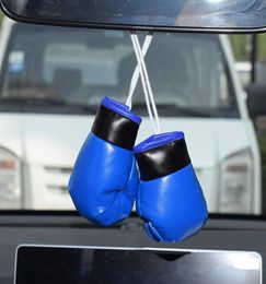 2 pièces gants de boxe de voiture miroir suspendu pendentif PVC cuir décorations automobiles sac pendentif Araba Aksesuar accessoires de voiture intérieur 5005742