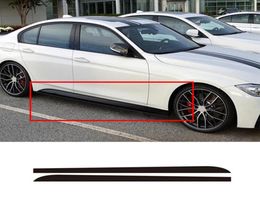 2pcs autocollants de voiture jupe latérale Sill Stripe Body Stickers Blackcarbon Fibre noir pour BMW 1 3 4 5 6 Série F30 F35 F313027552