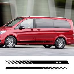 2 piezas de la puerta del automóvil Cabalde de la puerta del automóvil Pegatinas de franja Accesorios para Mercedes Benz Vito V Clase Viano W447 V260 W639 W638 Marco Polo