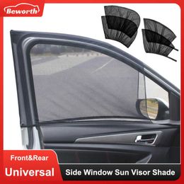 Pare-soleil pour vitres latérales avant et arrière de voiture, 2 pièces, pare-soleil, maille Sox, isolation en tissu anti-moustiques, rideau de protection UV