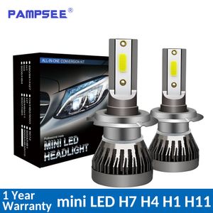 2 uds faro de coche Mini lámpara H7 bombillas LED H1 LED H8 H11 Kit de faros 9005 HB3 9006 HB4 6000k luz antiniebla 12V lámpara LED 72W 12000LM