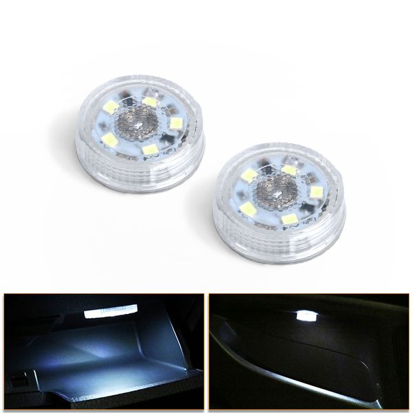 2 pièces voiture intérieur lumière Led tactile interrupteur lumière Auto sans fil atmosphère liseuses voiture toit lampe ampoules accessoires blanc