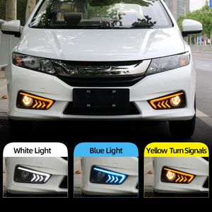 2 uds coche led DRL luz de circulación diurna para Honda city Grace 2015 2016 señal de giro cubierta de luz antiniebla arnés de cableado de luz antiniebla Switch283M