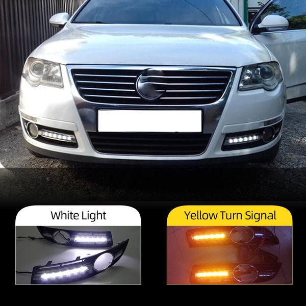 2pcs CAR LED DRL Daytime Running Light para Volkswagen VW Passat B6 2005 2006 2007 2008 2009 2010 2011 Lámpara de niebla