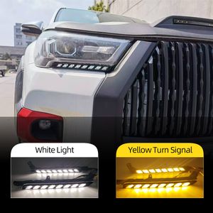 2 Stuks Auto Led Koplamp Dagrijverlichting Voor Toyota Hilux Revo Rocco 2020 2021 2022 Geel Signaal Drl daglicht