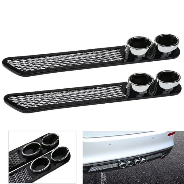 2 pcs Voiture En Plastique Factice Double Tuyau D'échappement Autocollants Car Styling Accessoire D'échappement Silencieux Astuce Tuyau Auto Accessoires Haute Quality238G