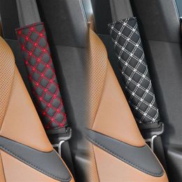 2 pièces couverture de ceinture de sécurité de voiture Stoper coussinets de sécurité protecteur enfant épaule cuir coussin harnais ceintures accessoires306R