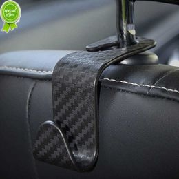 De ganchos de almacenamiento para reposacabezas de asiento de coche, textura de fibra de carbono, bolso de mano, organizador de coche, ganchos, accesorios para Interior