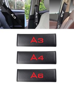 2 stks auto veiligheidsgordel kussens stoel schouderband kussenkussenomslag voor Audi A4 A3 A6 Autor Belt Protector Veiligheidsriemafdekkingen3607950