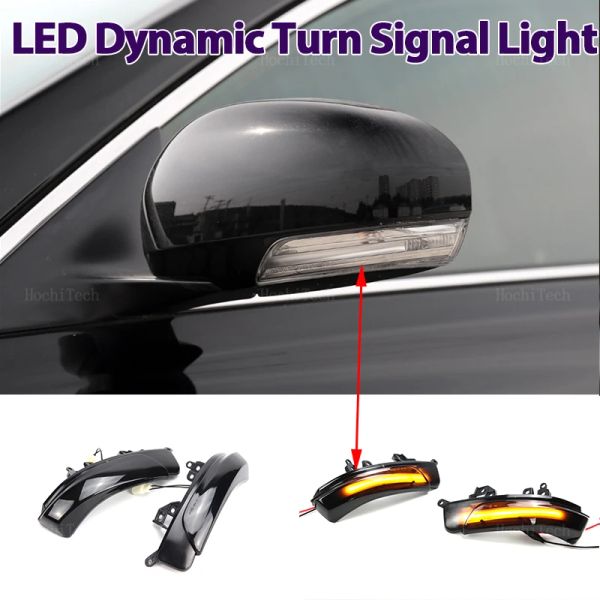 2 piezas de espejo lateral del automóvil lámpara indicadora de la luz del led luz de señal de giro dinámico para Toyota Camry Prius Reiz Wish Mark X Crown Avalon