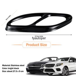 Autocollants de décoration de cadre de gorge de queue de voiture, 2 pièces, garniture de couverture pour tuyau d'échappement mercedes-benz 2015 – 2017, accessoires 289i