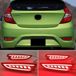 2 Stuks Auto Achterlicht Led Remlicht Achterlicht Voor Hyundai Accent Hatchback 2012 2013 2014 2015 2016 2017 Achter bumper Lamp