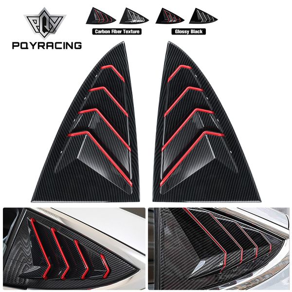 2pcs Carbon ABS Fibre Verre arrière Verre-fenêtre Triangle arrière Triangle stores Louvers couvrent Protecteur pour Tesla Model 3 2017-2021 PQY-WSS13 / 14