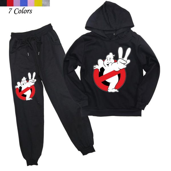 Sweat-shirt à capuche et pantalon sarouel pour enfants, 2 pièces, vêtements Ghostbusters pour garçons et filles, vêtements d'extérieur, costume de Sport, costume de Jogging