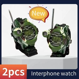 2PCS kinderhorloge in lange 7-14 mode walkie talkie bereik kinderen kijken radio tweeweg transceiver familie onderwijs speelgoed horloges 240131