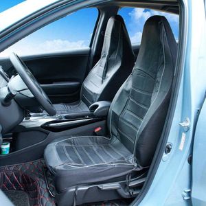 Housses de siège avant de voiture en cuir PU noir, classiques et universelles, couvre-siège à dossier haut, protection étanche pour toutes les saisons, 2 pièces