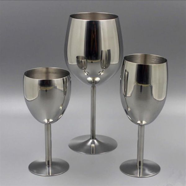 2 Unids Copas de Vino Clásicas Acero Inoxidable 18 8 Copa de Vino Bar Copa de Vino Champán Cóctel Taza para Beber Encantos Suministros para Fiestas Y2271z