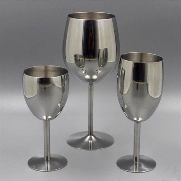 2pcs verres à vin classiques en acier inoxydable 18 8 verre à vin bar verre à vin champagne cocktail tasse à boire charmes fournitures de fête Y2221u